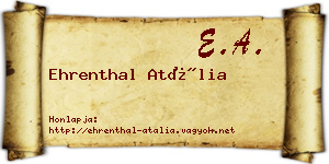 Ehrenthal Atália névjegykártya